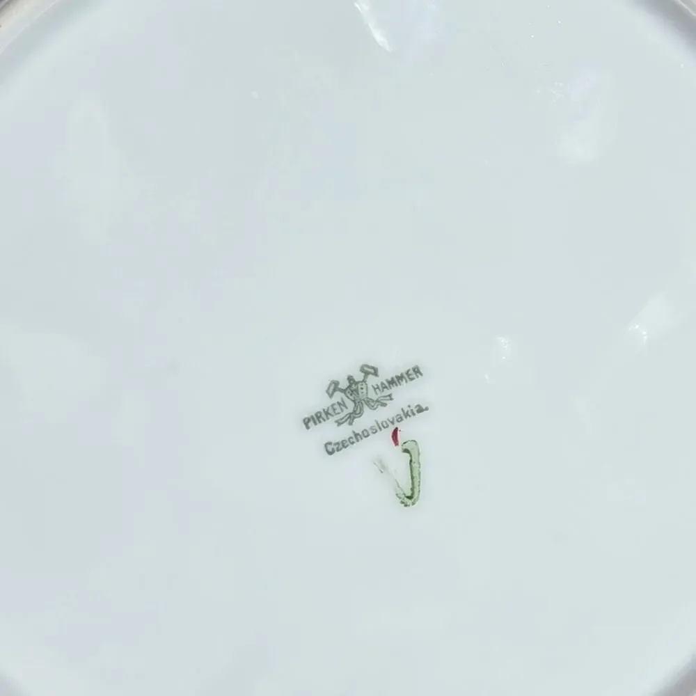 Pirkenhammer Floral Patterned White Dinner Plates Set Of 4